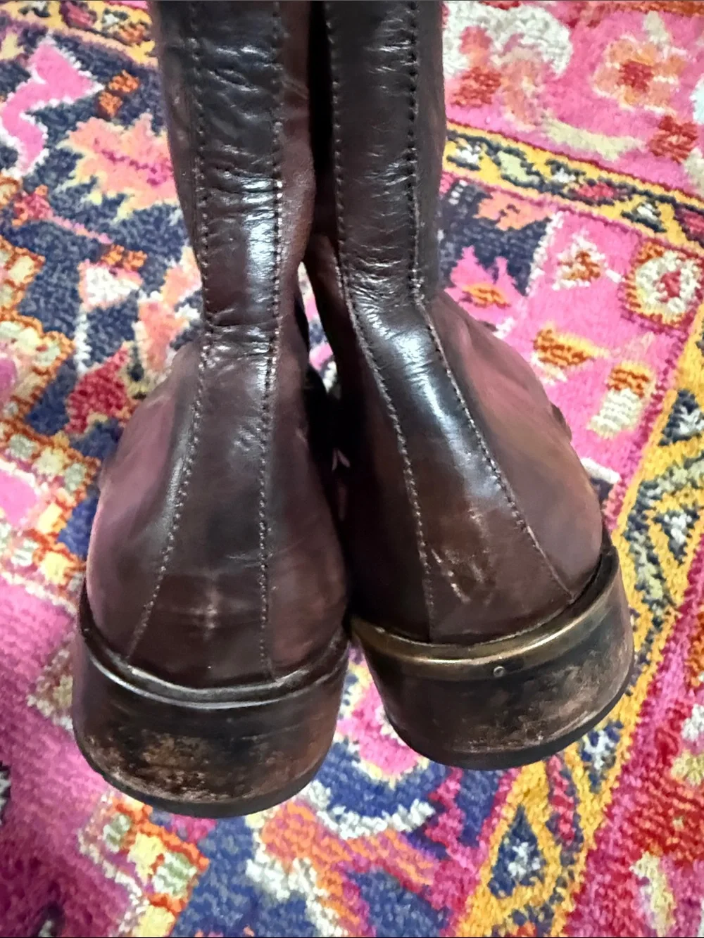 Jo GHOST Textured Leather Side Zipper Boots size 42